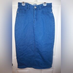 Vintage Y2K At Ur Request Stretch Denim Maxi Skirt SIZE 7/8